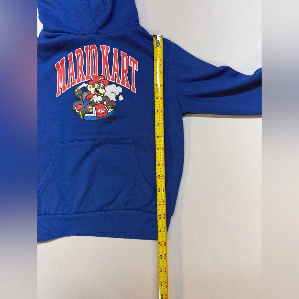 Nintendo Mario Kart Kid’s Size 7 Blue Checkered Hoodie